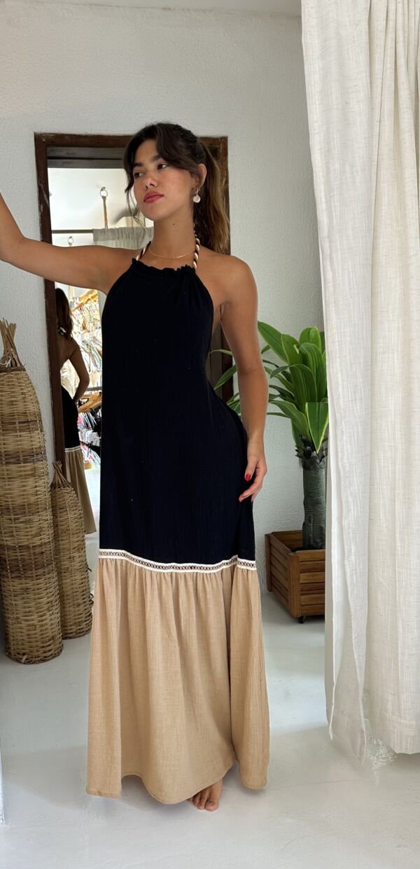 Vestido Iza Preto Desértico