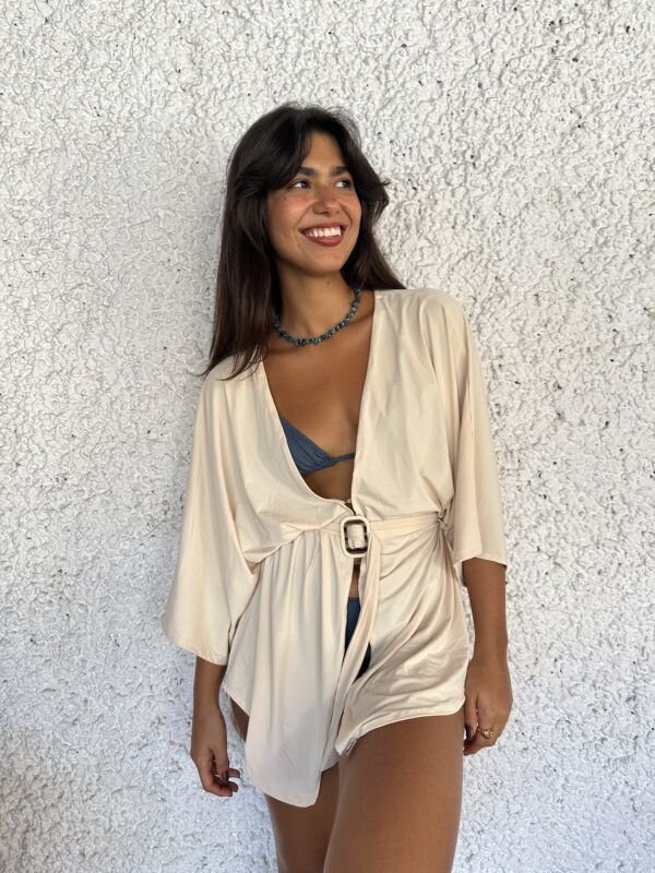 Kimono Cléa Blush/Marrom/Preto/Off White/Crôco - Imagem 6
