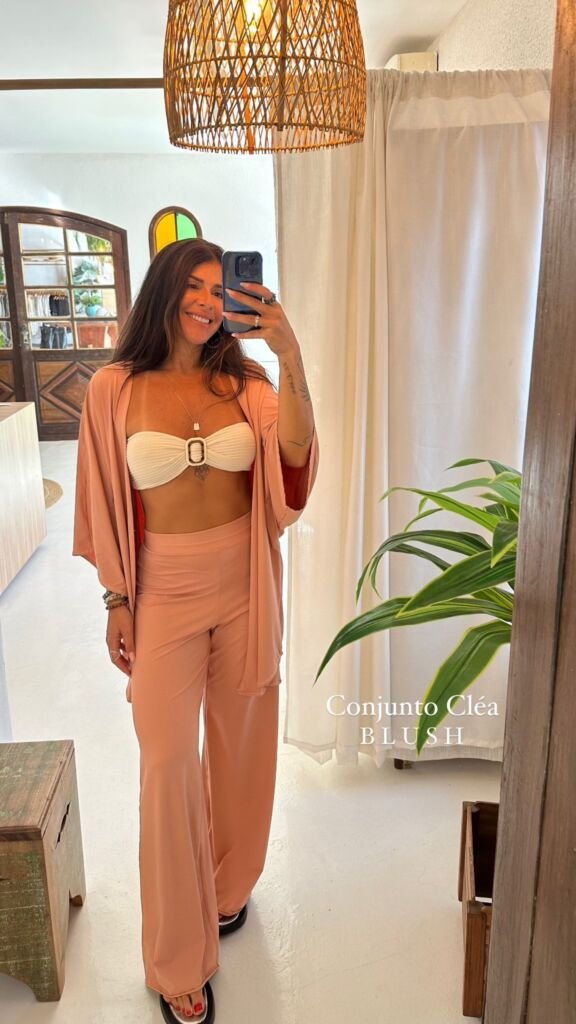 Kimono Cléa Blush/Marrom/Preto/Off White/Crôco - Imagem 19