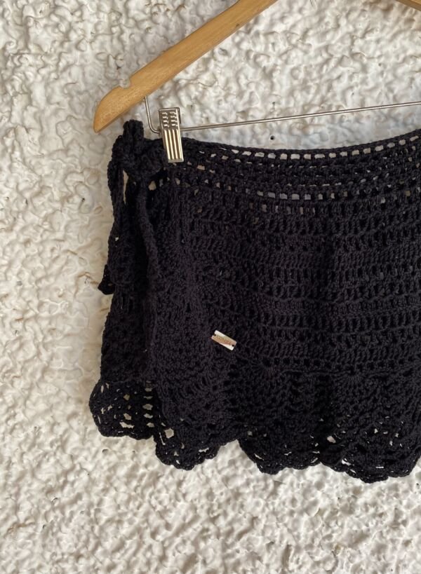 Saia Ayla Crochê Preto/Off White - Imagem 5