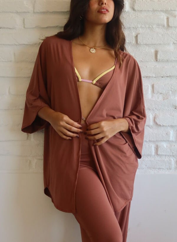 Kimono Cléa Blush/Marrom/Preto/Off White/Crôco - Imagem 12
