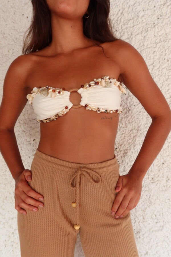 Top Sereia Off White/Conhaque - Imagem 7