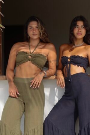 Cropped Thaís Desértico/Militar/Preto