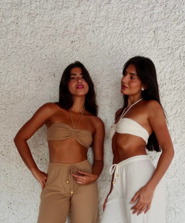 Top Cecy Marrom/Off White