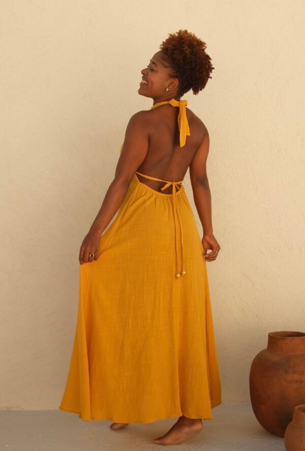 Vestido Lidy Mostarda/Pitaya/Concha - Imagem 10