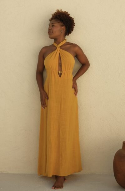 Vestido Lidy Mostarda/Pitaya/Concha - Imagem 8