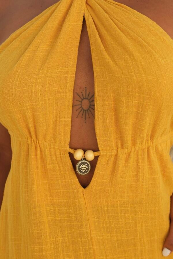 Vestido Lidy Mostarda/Pitaya/Concha - Imagem 9