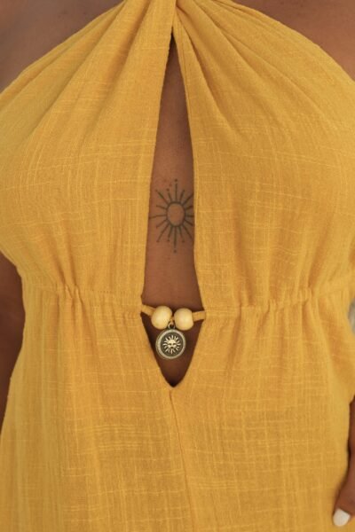 Vestido Lidy Mostarda/Pitaya/Concha - Imagem 9