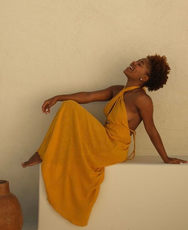 Vestido Lidy Mostarda/Pitaya/Concha - Imagem 11