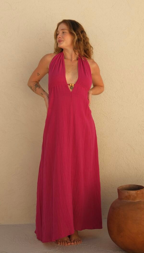 Vestido Lidy Mostarda/Pitaya/Concha - Imagem 18