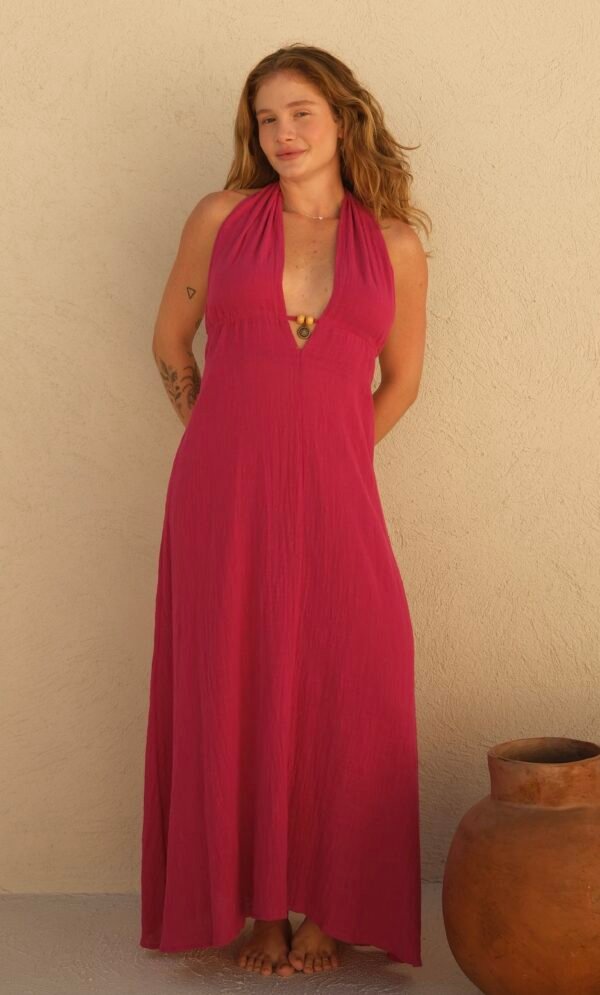 Vestido Lidy Mostarda/Pitaya/Concha - Imagem 14