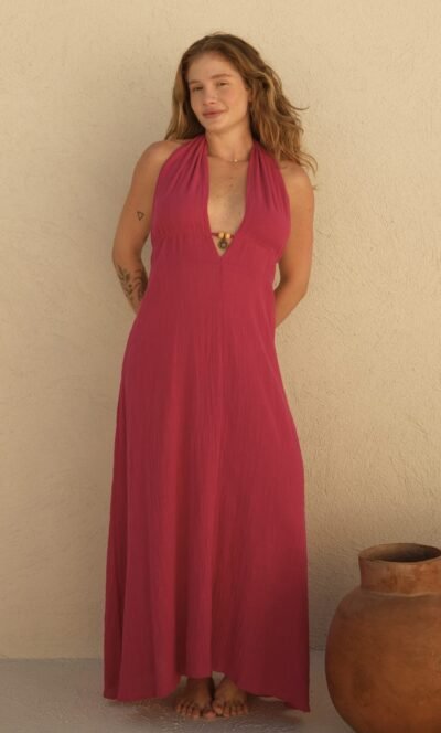 Vestido Lidy Mostarda/Pitaya/Concha - Imagem 14