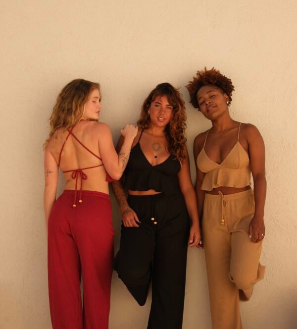 Cropped Agata Marrom/Preto/Carmim - Imagem 2
