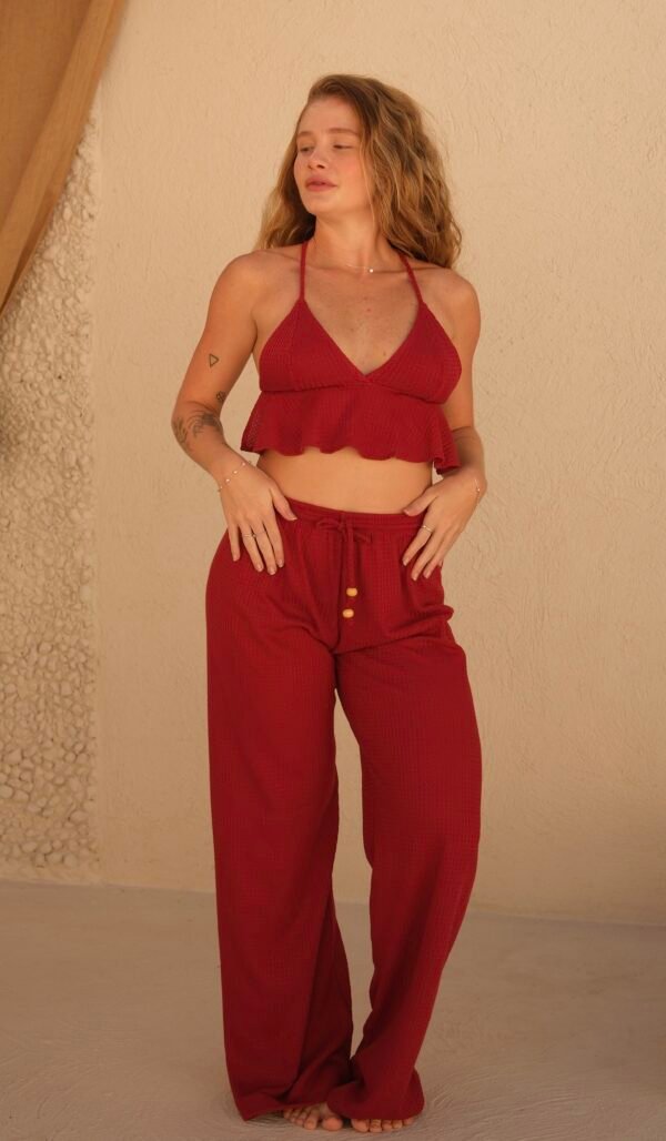 Cropped Agata Marrom/Preto/Carmim - Imagem 11