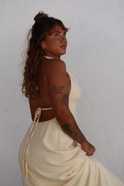 Vestido Lidy Mostarda/Pitaya/Concha - Imagem 5