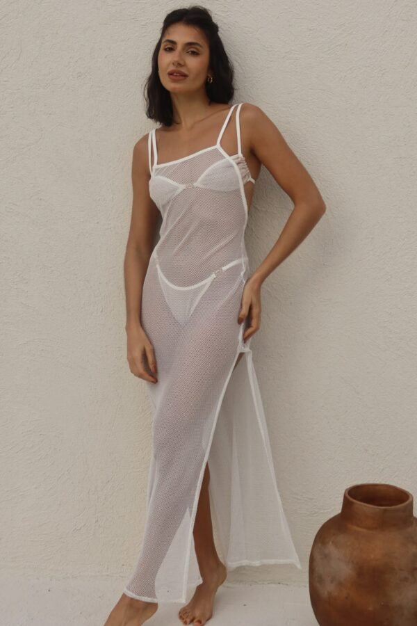 Vestido Thai Off White/Prata