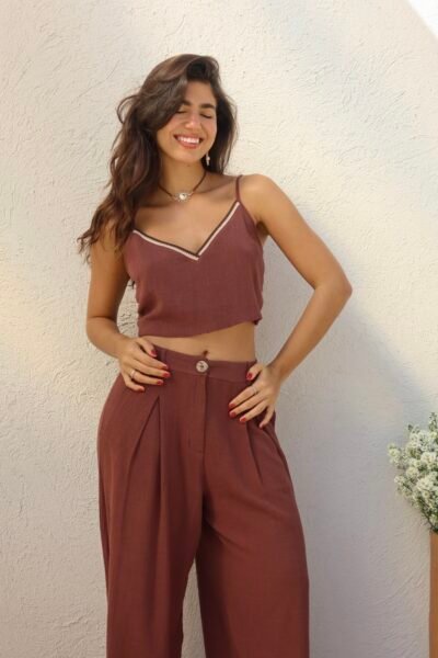 Cropped Sara Chocolate/Militar/Cru - Imagem 7