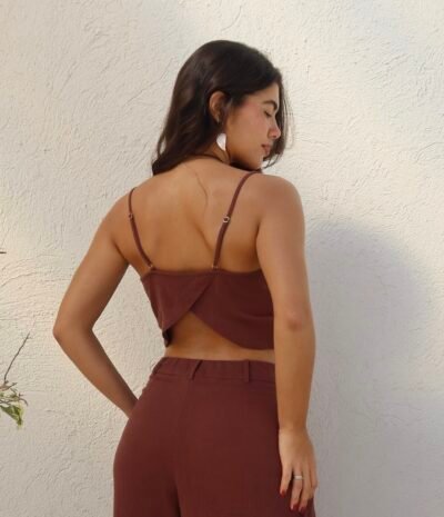 Cropped Sara Chocolate/Militar/Cru - Imagem 8